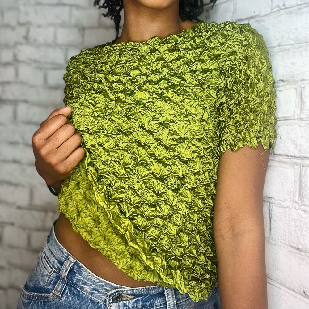 Y2K Popcorn Fabric Top